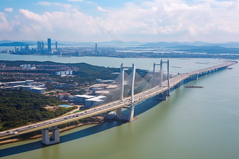 航拍城市建设城市道路跨海大桥都市建设,高清,摄影图,摄影图片,图片大全,摄影图免费下载